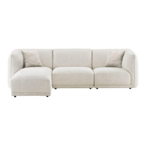 Noor Loungesoffa med 2 kuddar, vänstervänd, benvit