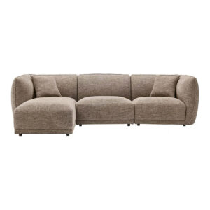 Noor Loungesoffa med 2 kuddar, vänstervänd, brun