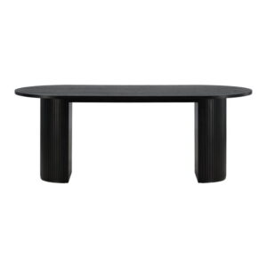 Bianca Ovalt matbord, Svart, 200 x 90