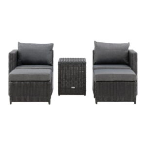 Quad Loungegrupp, Svart, Bord: Höjd:51 Längd:63 Bredd:42