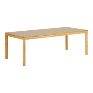 Bowen Matbord, ek/hpl, natur/mörk sand, inkl. två förlängningsplattor, 100x220-270-320x75 cm