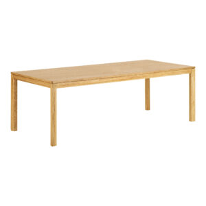 Bowen Matbord, ek, naturfärgad, inkl. två iläggsskivor, 100x220-270-320x75 cm