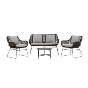 Davao Loungegrupp, Mörkgrå, Soffa: 73x133x73 Bord: 70x40