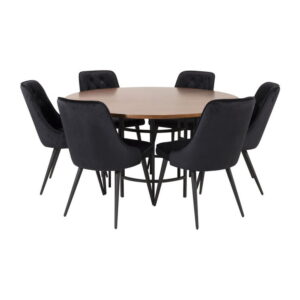 Copenhagen Matbord med Velvet Deluxe Stolarna i olika utföranden, ⌀140