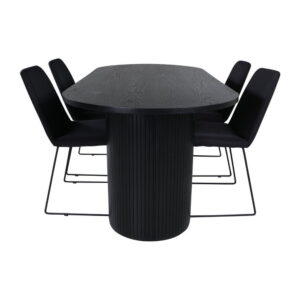 Bianca Matbord med Muce Stolarna, Table: 200 x 90