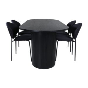 Bianca Matbord med Vault Stolarna, Table: 200 x 90