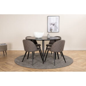 Matgrupp Dipp med stolarna Velvet, Bord: ⌀115