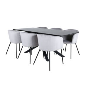 Matgrupp Piazza med stolarna Berit, Bord: 76x180x90