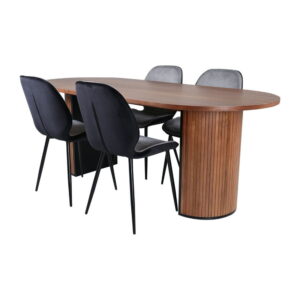 Bianca Matbord med Emma Stolarna, Table: 200 x 90