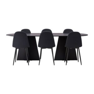 Bootcut Matbord med Antracit Polar Stolarna, Bord: 230 x 115