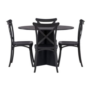 Bootcut Matbord med Crosett Stolarna, Bord: ⌀110
