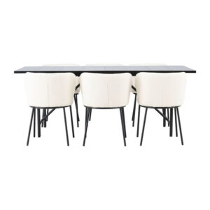 Astrid Matbord med Edina Stolarna, Table: 200 x 90