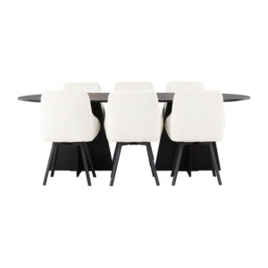 Bootcut Matbord med Beige Rosie Stolarna, Bord: 230 x 115