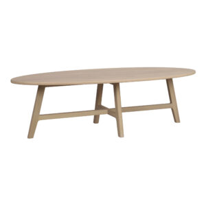 Dumbarton soffbord ovalt 146x58 vitpigmenterad ek