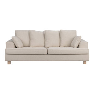Hartsville soffa 3-sits ljusbeige tyg Cayenne #102/vitpigmenterade ekben